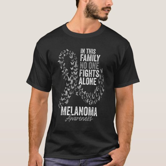 T-shirt Mois de sensibilisation au mélanome Papillons Noir (Devant)