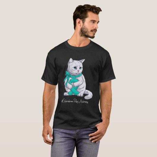 T-shirt Mois de sensibilisation au scléroderme Chat au rub (Devant entier)
