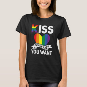 T-shirt Mois des fiertés LGBT Gay Kiss Qui que vous voulez