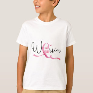 T-shirt Mois du cancer du sein guerrier Papillons rose Rib