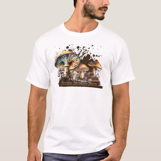 T-shirt Mois du champignon national aquarelle (Devant)