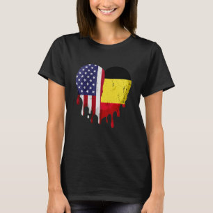 T-shirt Mois du patrimoine belge Belgique Coeur du drapeau