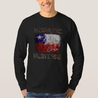 T-shirt Mois du patrimoine hispanique Drapeau Chili Latino