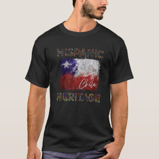 T-shirt Mois du patrimoine hispanique Drapeau Chili Latino