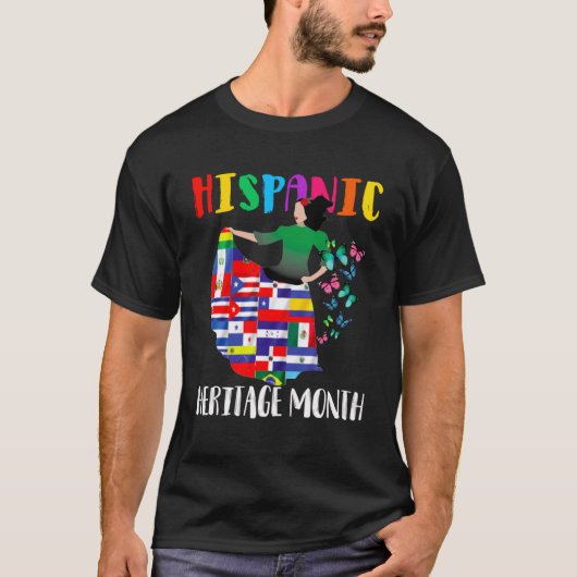 T-shirt Mois du patrimoine hispanique Drapeaux latino sur  (Devant)