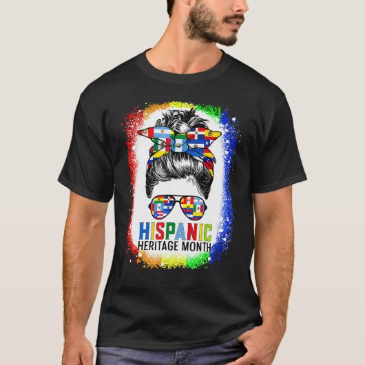 T-shirt Mois du patrimoine hispanique Fier Messy Bun Cheve (Devant)