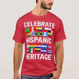 T-shirt Mois du patrimoine hispanique Latino Drapeau tous