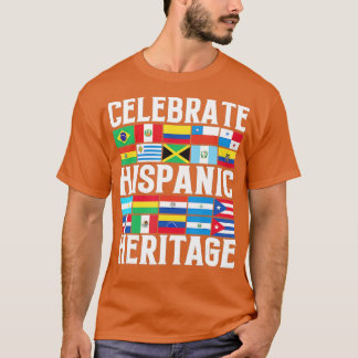 T-shirt Mois du patrimoine hispanique Latino Drapeau tous 