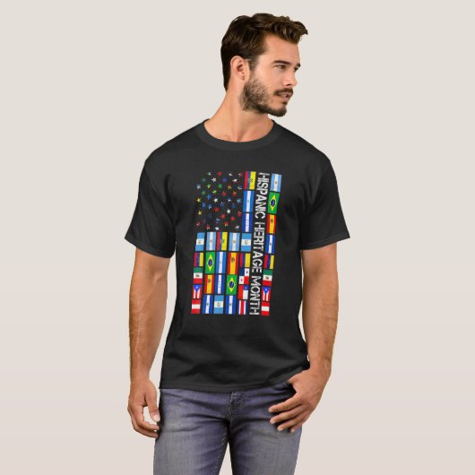 T-shirt Mois du patrimoine hispanique Latino Drapeau Tous (Devant entier)