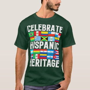 T-shirt Mois du patrimoine hispanique Latino Drapeau tous