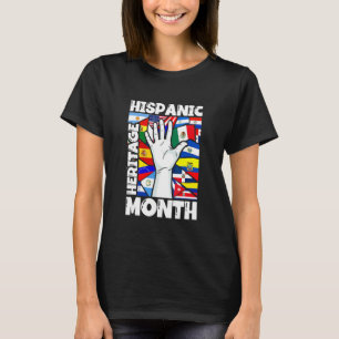 T-shirt Mois du patrimoine hispanique Mains Drapeaux de pa