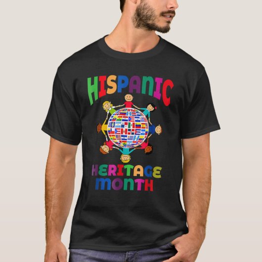 T-shirt Mois du patrimoine hispanique Mains Drapeaux du co (Devant)