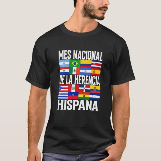 T-shirt Mois du patrimoine hispanique Mes Nacional De La H (Devant)