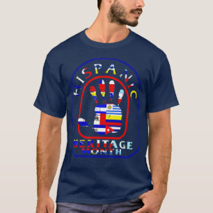 T-shirt Mois du patrimoine hispanique national Drapeaux à