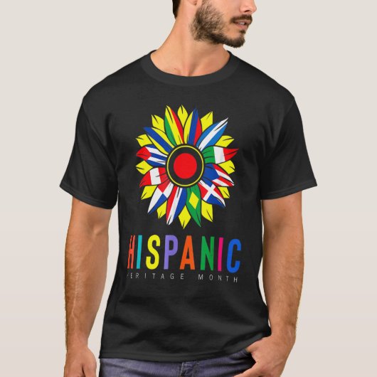 T-shirt Mois du patrimoine hispanique national drapeaux la (Devant)
