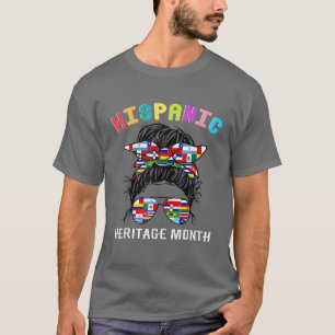 T-shirt Mois du patrimoine hispanique national drapeaux la