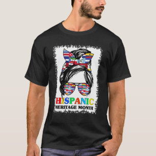 T-shirt Mois du patrimoine hispanique national drapeaux la