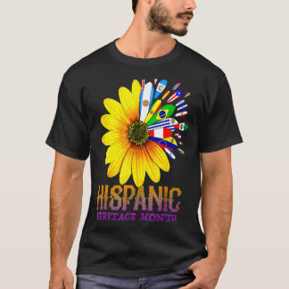 T-shirt Mois du patrimoine hispanique national drapeaux la