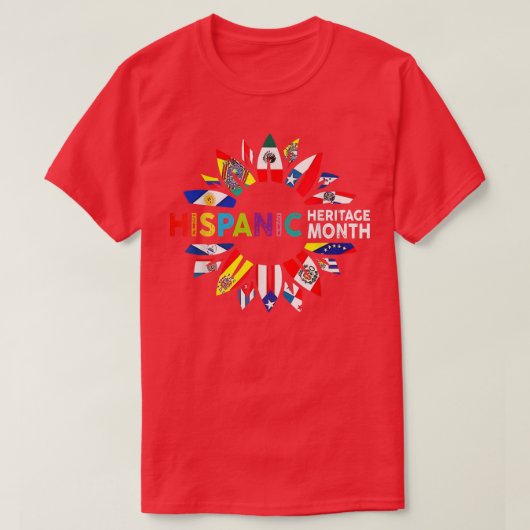 T-shirt Mois du patrimoine hispanique national drapeaux la (Design devant)
