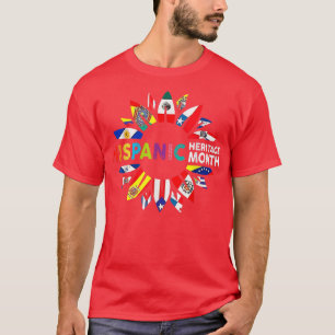 T-shirt Mois du patrimoine hispanique national drapeaux la