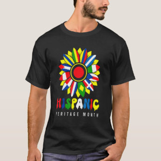 T-shirt Mois du patrimoine hispanique national drapeaux la