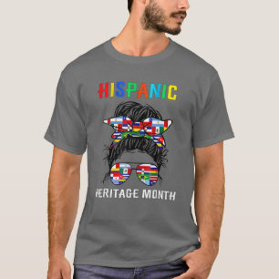 T-shirt Mois du patrimoine hispanique national drapeaux la