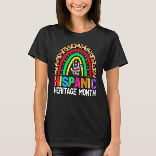T-shirt Mois du patrimoine hispanique national Rainbow Leo (Devant)
