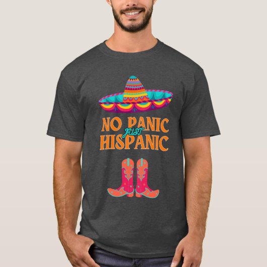 T-shirt Mois du patrimoine hispanique Pas de panique Hispa (Devant)