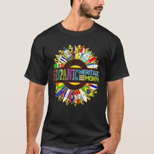 T-shirt Mois du patrimoine hispanique Pays latinos drapeau