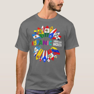 T-shirt Mois du patrimoine hispanique Pays latinos drapeau