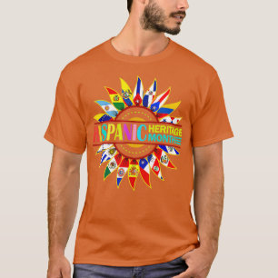 T-shirt Mois du patrimoine hispanique Pays latinos drapeau