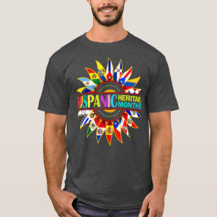 T-shirt Mois du patrimoine hispanique Pays latinos drapeau