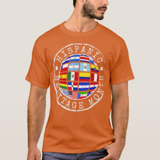 T-shirt Mois du patrimoine hispanique Timbre Pays latinos 