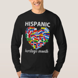 T-shirt Mois du patrimoine hispanique Tous les pays Drapea