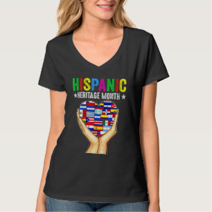 T-shirt Mois du patrimoine hispanique Tous pays Cœur Main