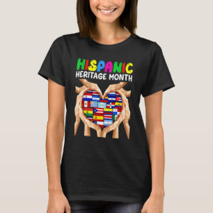 T-shirt Mois du patrimoine hispanique Tous pays Cœur Mains