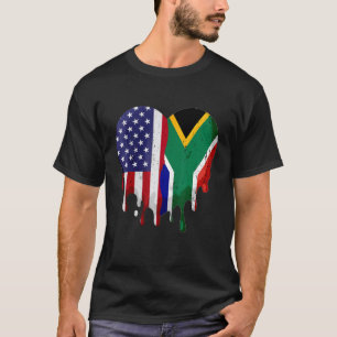 T-shirt Mois du patrimoine sud-africain américain Drapeau