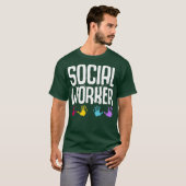 T-shirt Mois du travail social Travailleur École maternell (Devant entier)