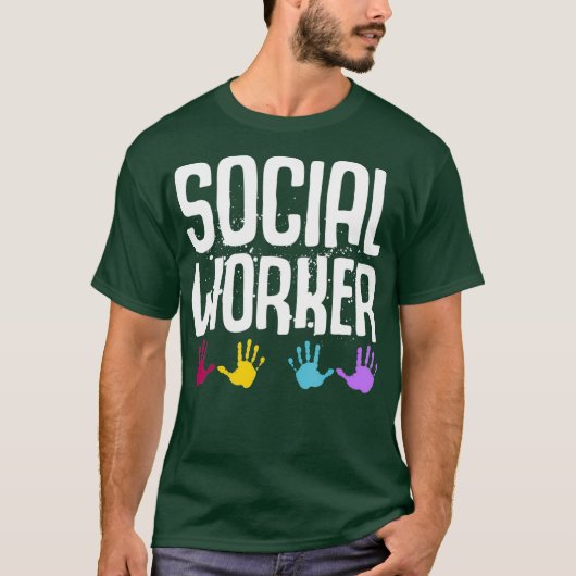 T-shirt Mois du travail social Travailleur École maternell (Devant)