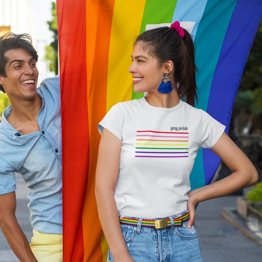 T-shirt Mois gay pride blanc LGBTQ Rainbow Womens