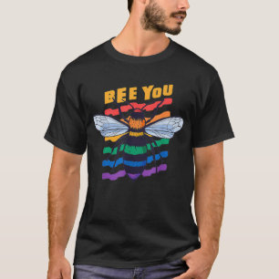 T-shirt Mois gay pride LGBT Lesbian Bee You Rainbow Funny