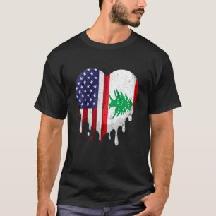 T-shirt Mois libanais de l'héritage américain Drapeau liba