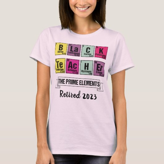 T-shirt Mois noir tendance Chimie retraitée Enseignant noi (Devant)
