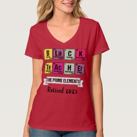 T-shirt Mois noir tendance Chimie retraitée Enseignant noi (Devant)