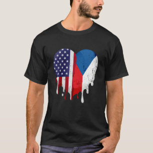 T-shirt Mois tchèque du patrimoine américain Czechia Drape