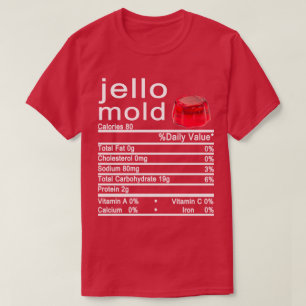 T-shirt moisissure de jello étiquette de la valeur nutrit