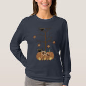 T-shirt Moisson Automne Citrouille Crow Feuilles (Devant)
