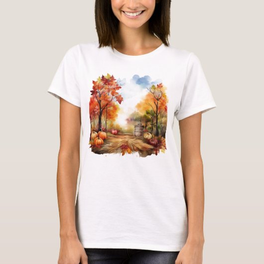 T-shirt Moisson d'automne Russe Citrouille d'automne (Devant)