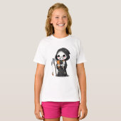 T-shirt Moissonneur Chibi tenant trois petits chatons pour (Devant entier)
