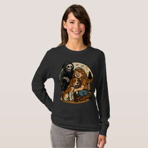T-shirt Moissonneur sinistre avec une fille et un chien sq